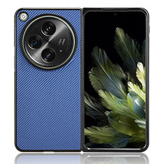 Luxus Leder Hülle Handyhülle und Kunststoff Schutzhülle Hartschalen Tasche BY1 für OnePlus Open 5G Blau