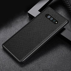 Luxus Leder Hülle Handyhülle und Kunststoff Schutzhülle Hartschalen Tasche für Xiaomi Black Shark 4S 5G Schwarz