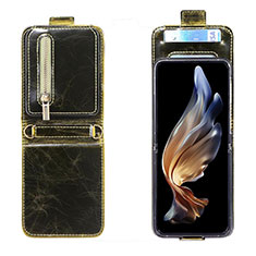 Luxus Leder Hülle Handyhülle und Kunststoff Schutzhülle Hartschalen Tasche JD2 für Samsung Galaxy Z Flip3 5G Grün