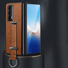 Luxus Leder Hülle Handyhülle und Kunststoff Schutzhülle Hartschalen Tasche LD1 für Huawei Honor Magic Vs2 5G Braun