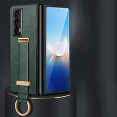 Luxus Leder Hülle Handyhülle und Kunststoff Schutzhülle Hartschalen Tasche LD1 für Huawei Honor Magic Vs2 5G Grün