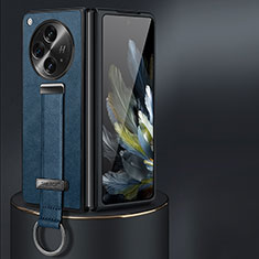 Luxus Leder Hülle Handyhülle und Kunststoff Schutzhülle Hartschalen Tasche LD1 für OnePlus Open 5G Blau