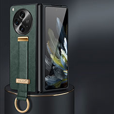 Luxus Leder Hülle Handyhülle und Kunststoff Schutzhülle Hartschalen Tasche LD1 für OnePlus Open 5G Grün