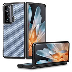 Luxus Leder Hülle Handyhülle und Kunststoff Schutzhülle Hartschalen Tasche S01D für Huawei Honor Magic Vs 5G Blau