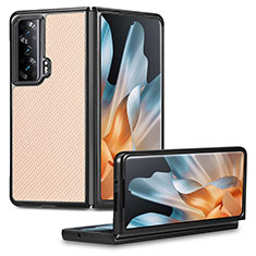 Luxus Leder Hülle Handyhülle und Kunststoff Schutzhülle Hartschalen Tasche S01D für Huawei Honor Magic Vs 5G Gold