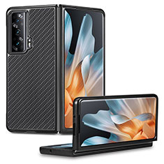 Luxus Leder Hülle Handyhülle und Kunststoff Schutzhülle Hartschalen Tasche S01D für Huawei Honor Magic Vs 5G Schwarz