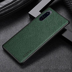 Luxus Leder Hülle Handyhülle und Kunststoff Schutzhülle Hartschalen Tasche S03 für Sony Xperia 1 IV SO-51C Grün