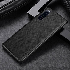 Luxus Leder Hülle Handyhülle und Kunststoff Schutzhülle Hartschalen Tasche S03 für Sony Xperia 1 IV SO-51C Schwarz