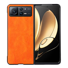 Luxus Leder Hülle Handyhülle und Kunststoff Schutzhülle Hartschalen Tasche S03 für Xiaomi Mix Fold 2 5G Orange