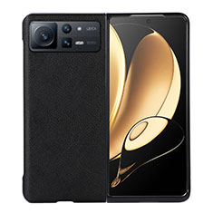 Luxus Leder Hülle Handyhülle und Kunststoff Schutzhülle Hartschalen Tasche S03 für Xiaomi Mix Fold 2 5G Schwarz