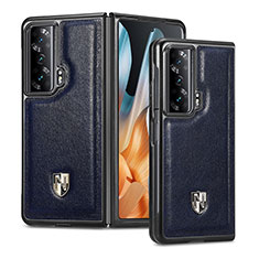 Luxus Leder Hülle Handyhülle und Kunststoff Schutzhülle Hartschalen Tasche S04D für Huawei Honor Magic Vs 5G Blau