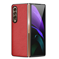 Luxus Leder Hülle Handyhülle und Kunststoff Schutzhülle Hartschalen Tasche S05 für Samsung Galaxy Z Fold3 5G Rot