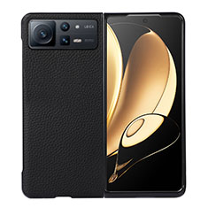 Luxus Leder Hülle Handyhülle und Kunststoff Schutzhülle Hartschalen Tasche S05 für Xiaomi Mix Fold 2 5G Schwarz