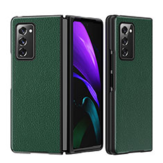 Luxus Leder Hülle Handyhülle und Kunststoff Schutzhülle Hartschalen Tasche S06 für Samsung Galaxy Z Fold2 5G Grün