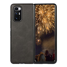 Luxus Leder Hülle Handyhülle und Kunststoff Schutzhülle Hartschalen Tasche S06 für Xiaomi Mix Fold 5G Schwarz