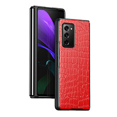 Luxus Leder Hülle Handyhülle und Kunststoff Schutzhülle Hartschalen Tasche S08 für Samsung Galaxy Z Fold2 5G Rot