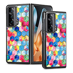 Luxus Leder Hülle Handyhülle und Kunststoff Schutzhülle Hartschalen Tasche S08D für Huawei Honor Magic Vs 5G Fuchsie