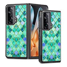 Luxus Leder Hülle Handyhülle und Kunststoff Schutzhülle Hartschalen Tasche S08D für Huawei Honor Magic Vs 5G Grün