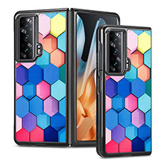 Luxus Leder Hülle Handyhülle und Kunststoff Schutzhülle Hartschalen Tasche S08D für Huawei Honor Magic Vs Ultimate 5G Bunt