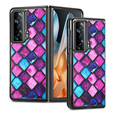 Luxus Leder Hülle Handyhülle und Kunststoff Schutzhülle Hartschalen Tasche S08D für Huawei Honor Magic Vs Ultimate 5G Violett