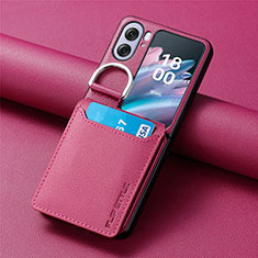 Luxus Leder Hülle Handyhülle und Kunststoff Schutzhülle Hartschalen Tasche SD13 für Oppo Find N2 Flip 5G Violett