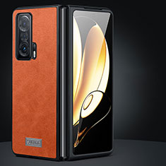 Luxus Leder Hülle Handyhülle und Kunststoff Schutzhülle Hartschalen Tasche SD2 für Huawei Honor Magic V 5G Orange