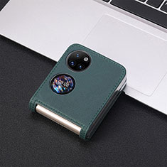 Luxus Leder Hülle Handyhülle und Kunststoff Schutzhülle Hartschalen Tasche SD2 für Huawei P60 Pocket Grün