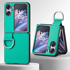Luxus Leder Hülle Handyhülle und Kunststoff Schutzhülle Hartschalen Tasche SD8 für Oppo Find N2 Flip 5G Grün