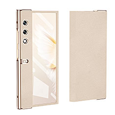 Luxus Leder Hülle Handyhülle und Kunststoff Schutzhülle Hartschalen Tasche ZL2 für Huawei Honor V Purse 5G Gold