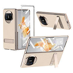 Luxus Leder Hülle Handyhülle und Kunststoff Schutzhülle Hartschalen Tasche ZL3 für Huawei Mate X5 Gold