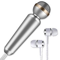Mini-Stereo-Mikrofon Mic 3.5 mm Klinkenbuchse M02 für Oppo Find N2 Flip 5G Silber