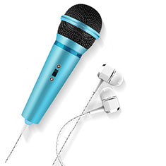 Mini-Stereo-Mikrofon Mic 3.5 mm Klinkenbuchse M05 für Handy Zubehoer Kfz Ladekabel Hellblau