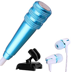 Mini-Stereo-Mikrofon Mic 3.5 mm Klinkenbuchse Mit Stand M08 für Sharp Aquos wish3 Blau