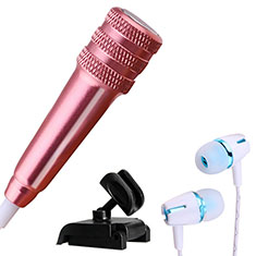 Mini-Stereo-Mikrofon Mic 3.5 mm Klinkenbuchse Mit Stand M08 für Handy Zubehoer Kfz Ladekabel Rosegold