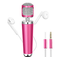 Mini-Stereo-Mikrofon Mic 3.5 mm Klinkenbuchse für Handy Zubehoer Kfz Ladekabel Rosa