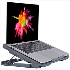 NoteBook Halter Halterung Kühler Cooler Kühlpad Lüfter Laptop Ständer 9 Zoll bis 16 Zoll Universal M16 für Apple MacBook Air 13 zoll (2020) Grau