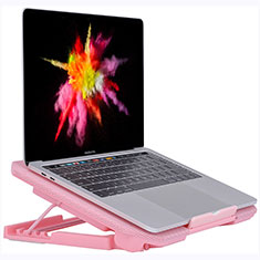 NoteBook Halter Halterung Kühler Cooler Kühlpad Lüfter Laptop Ständer 9 Zoll bis 16 Zoll Universal M16 für Samsung Galaxy Book S 13.3 SM-W767 Rosa