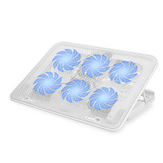 NoteBook Halter Halterung Kühler Cooler Kühlpad Lüfter Laptop Ständer 9 Zoll bis 16 Zoll Universal M18 für Huawei Honor MagicBook 14 Weiß