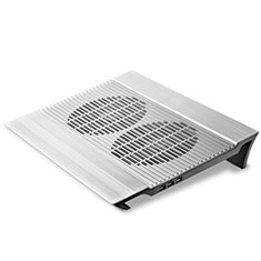 NoteBook Halter Halterung Kühler Cooler Kühlpad Lüfter Laptop Ständer 9 Zoll bis 16 Zoll Universal M26 für Apple MacBook Air 13 zoll (2020) Silber