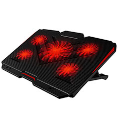 NoteBook Halter Halterung Kühler Cooler Kühlpad Lüfter Laptop Ständer 9 Zoll bis 17 Zoll Universal L02 für Huawei MateBook 13 (2020) Schwarz