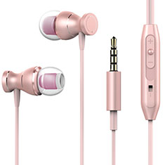 Ohrhörer Stereo Sport Kopfhörer In Ear Headset H34 für Huawei Y6 2017 Rosa