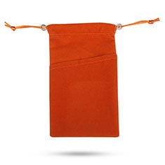 Samtbeutel Säckchen Schmuckbeutel Schwarz Universal für Xiaomi Mi 11 Lite 5G NE Orange