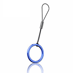 Schlüsselband Schlüsselbänder Schlüsselanhänger mit Fingerring R02 für Sharp Aquos R8s Blau
