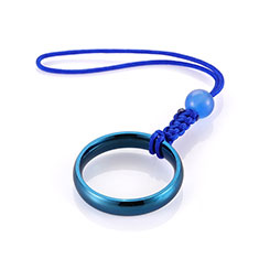 Schlüsselband Schlüsselbänder Schlüsselanhänger mit Fingerring R03 für Sharp Aquos wish3 Blau