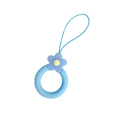 Schlüsselband Schlüsselbänder Schlüsselanhänger mit Fingerring R06 für Vivo iQOO 10 Pro 5G Blau