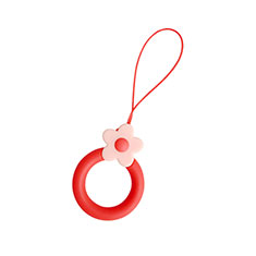 Schlüsselband Schlüsselbänder Schlüsselanhänger mit Fingerring R06 für Huawei Wim Lite 4G Rot