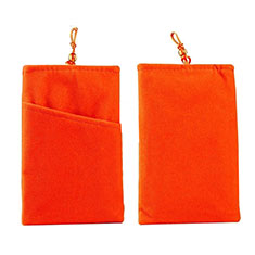 Schmuckbeutel Schwarz Samtbeutel Säckchen Universal für Oppo A1x 5G Orange