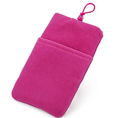 Schmuckbeutel Schwarz Samtbeutel Säckchen Universal für Sharp Aquos Sense4 Basic Pink