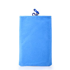 Schmuckbeutel Schwarz Samtbeutel Samtsäckchen Universal für Apple iPhone 15 Pro Hellblau