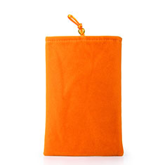 Schmuckbeutel Schwarz Samtbeutel Samtsäckchen Universal für Handy Zubehoer Kfz Ladekabel Orange